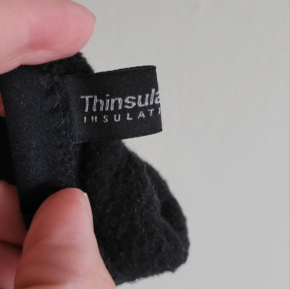 Vintage Thinsulate Flex Padded Leather Trimmed Gloves, One Size, Classic Black. - Picture 4 of 5